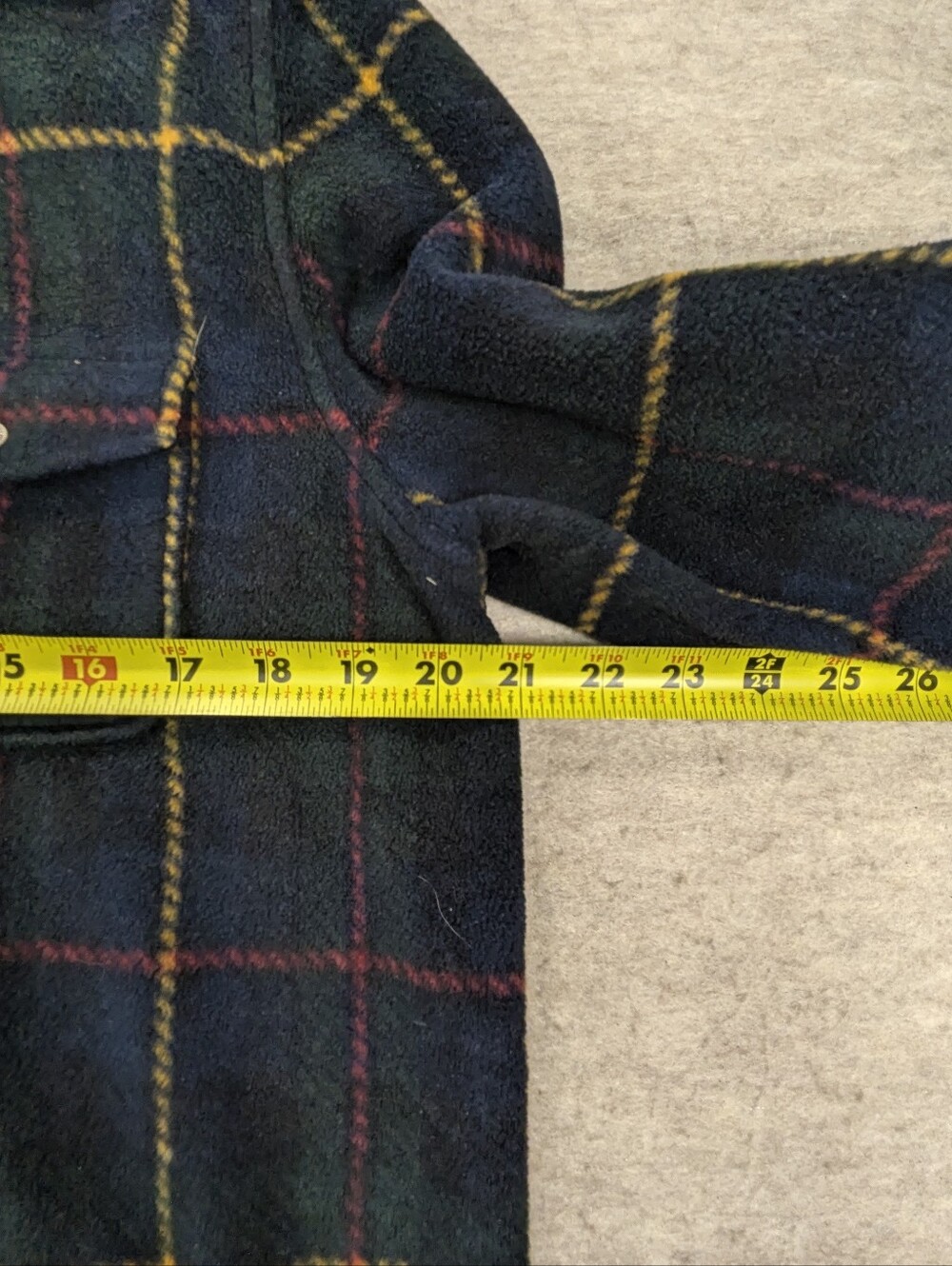 Ralph Lauren Women's Fleece Jacket Corduroy Collar Plaid Blue Green Winter M - Picture 10 of 10